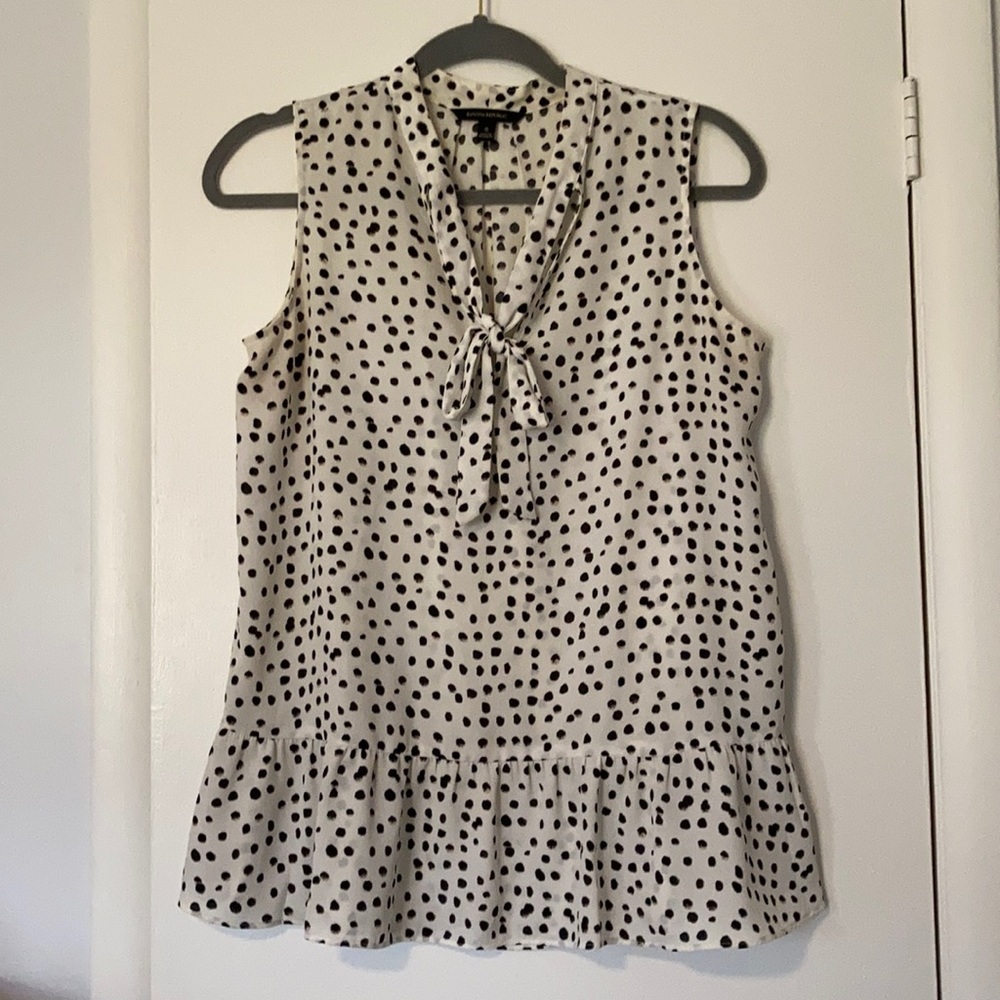 Banana Republic Peplum Tie-Neck Blouse, Small